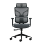 Chaise de bureau ergonomique Oqonos Cherg 011 avec appui-tête cervical réglable, dossier et assise en maille élastique