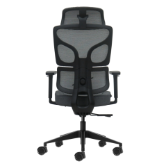 Chaise de bureau ergonomique Oqonos Cherg 011 avec appui-tête cervical réglable, dossier et assise en maille élastique