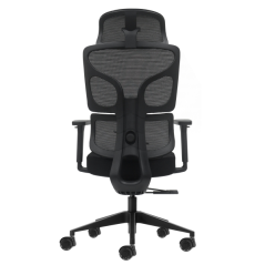 Chaise de bureau ergonomique Oqonos Cherg 010 avec appui-tête cervical réglable, dossier et assise en maille élastique