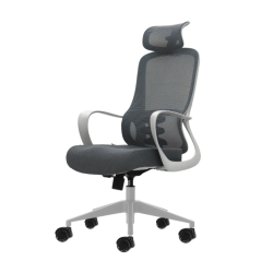 Fauteuil de bureau ergonomique Oqonos Cherg 008 avec appui-tête cervical réglable, dossier en maille respirante, vérin à gaz