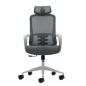 Fauteuil de bureau ergonomique Oqonos Cherg 008 avec appui-tête cervical réglable, dossier en maille respirante, vérin à gaz