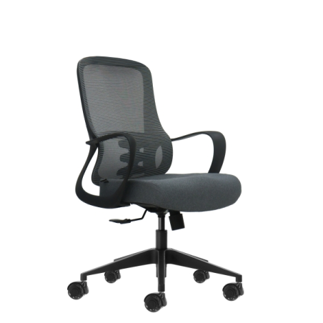 Chaise de bureau ergonomique Oqonos Cherg 007 avec dossier en maille respirante, vérin à gaz classe 4, soutien lombaire