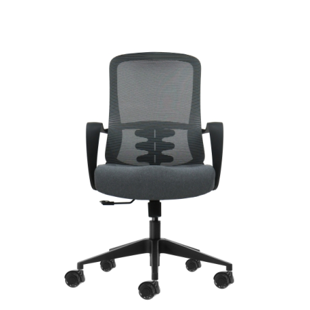 Chaise de bureau ergonomique Oqonos Cherg 007 avec dossier en maille respirante, vérin à gaz classe 4, soutien lombaire