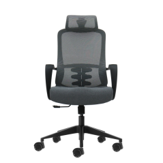 Fauteuil de bureau ergonomique Oqonos Cherg 005 avec appui-tête cervical réglable, dossier en maille respirante, vérin à gaz