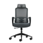 Fauteuil de bureau ergonomique Oqonos Cherg 005 avec appui-tête cervical réglable, dossier en maille respirante, vérin à gaz