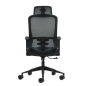 Fauteuil de bureau ergonomique Oqonos Cherg 005 avec appui-tête cervical réglable, dossier en maille respirante, vérin à gaz