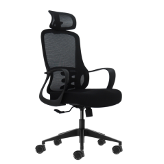 Fauteuil de bureau ergonomique Oqonos Cherg 004 avec appui-tête cervical réglable, dossier en maille respirante, vérin à gaz