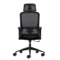 Fauteuil de bureau ergonomique Oqonos Cherg 004 avec appui-tête cervical réglable, dossier en maille respirante, vérin à gaz