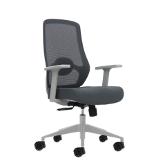 Chaise de bureau ergonomique Oqonos Cherg 003 avec soutien lombaire réglable en hauteur et en profondeur, dossier en maille