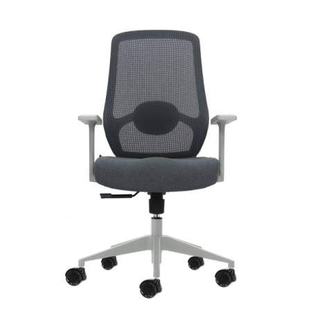 Chaise de bureau ergonomique Oqonos Cherg 003 avec soutien lombaire réglable en hauteur et en profondeur, dossier en maille