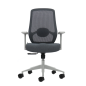 Chaise de bureau ergonomique Oqonos Cherg 003 avec soutien lombaire réglable en hauteur et en profondeur, dossier en maille
