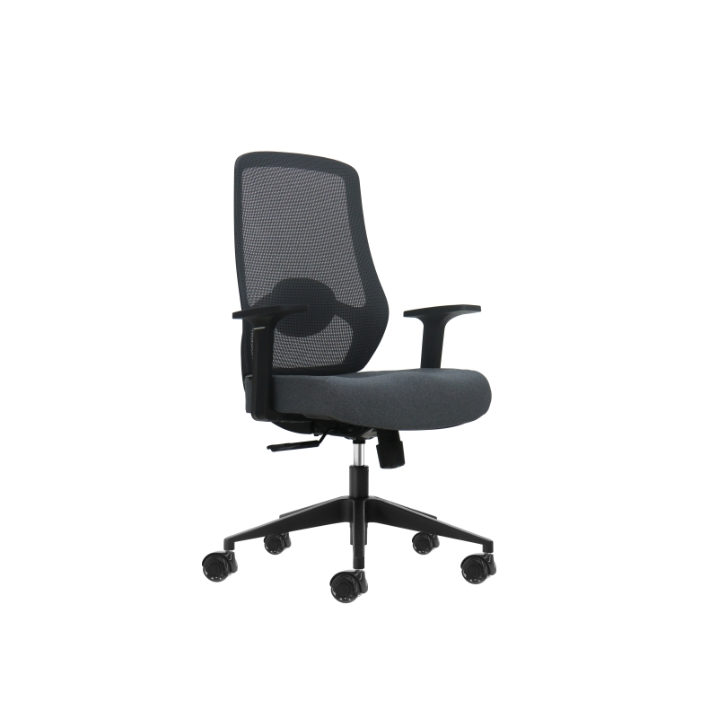 Chaise de bureau ergonomique Oqonos Cherg 002 avec soutien lombaire réglable en hauteur et en profondeur, dossier en maille