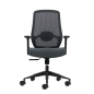 Chaise de bureau ergonomique Oqonos Cherg 002 avec soutien lombaire réglable en hauteur et en profondeur, dossier en maille
