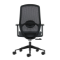 Chaise de bureau ergonomique Oqonos Cherg 002 avec soutien lombaire réglable en hauteur et en profondeur, dossier en maille