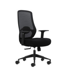 Chaise de bureau ergonomique Oqonos Cherg 001 avec soutien lombaire réglable en hauteur et en profondeur, dossier en maille