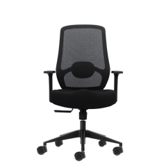 Chaise de bureau ergonomique Oqonos Cherg 001 avec soutien lombaire réglable en hauteur et en profondeur, dossier en maille