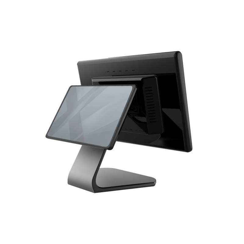 Terminal de point de vente (POS) avec écran capacitif de 15,6 pouces + visionneuse de 10,1 pouces, processeur Intel Celeron