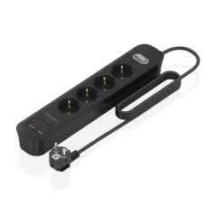 Multiprise Aisens avec 4 prises Schuko - 2 ports USB-C - 2 ports USB-A - Câble de 1,4 m - Interrupteur avec témoin LED