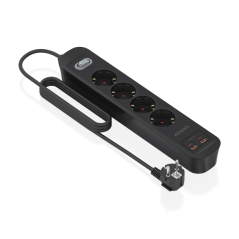 Multiprise Aisens avec 4 prises Schuko - 2 ports USB-C - 2 ports USB-A - Câble de 1,4 m - Interrupteur avec témoin LED