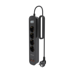 Multiprise Aisens avec 4 prises Schuko - 2 ports USB-C - 2 ports USB-A - Câble de 1,4 m - Interrupteur avec témoin LED