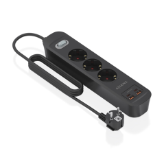 Multiprise Aisens avec 3 prises Schuko - 2 ports USB-C - 2 ports USB-A - Câble de 1,4 m - Interrupteur avec témoin LED