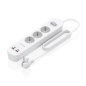 Multiprise Aisens avec 3 prises Schuko - 2 ports USB-C - 2 ports USB-A - Câble de 1,4 m - Interrupteur avec témoin LED