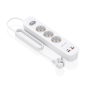 Multiprise Aisens avec 3 prises Schuko - 2 ports USB-C - 2 ports USB-A - Câble de 1,4 m - Interrupteur avec témoin LED