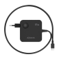 Chargeur mural Aisens - Câble USB-C intégré de 1,5 m - 65 W - Power Delivery 3.0 - Protections multiples - Noir