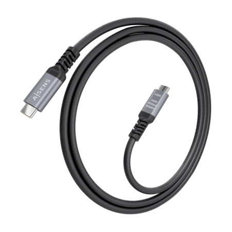 Câble USB-C mâle Aisens - Puissance maximale : 240 W - Longueur : 1,5 m - Vitesse de transfert : jusqu’à 40 Gbit/s - Résolution