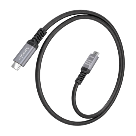 Câble USB-C mâle Aisens - Puissance maximale : 240 W - Longueur : 1 m - Vitesse de transfert : jusqu’à 40 Gbit/s - Résolution :