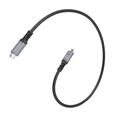 Câble USB-C mâle Aisens - Puissance maximale : 240 W - Longueur : 0,5 m - Vitesse de transfert : jusqu’à 40 Gbit/s - Résolution