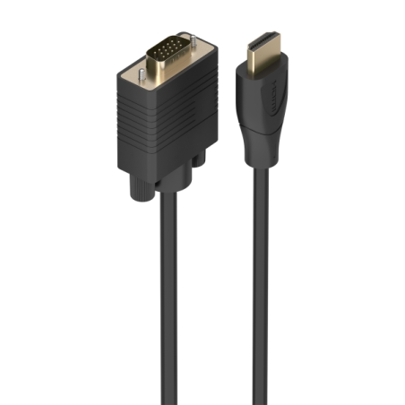 Câble convertisseur Aisens HDMI vers SVGA - Longueur : 1 m - Connecteur HDMI mâle - Connecteur HDB15 mâle - Résolutions jusqu'à