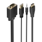 Câble convertisseur Aisens SVGA+Audio vers HDMI - Longueur : 2 m - HDMI mâle - HDB15 mâle - Jack 3,5 mm mâle - USB-A mâle