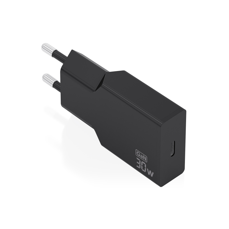 Chargeur mural Aisens - 30 W - GaN - 1 port USB-C - Power Delivery 3.0 - Ultra-fin - Protections multiples - Noir