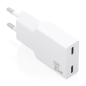 Chargeur mural Aisens - 30 W - GaN - 2 ports USB-C - Power Delivery 3.0 - Ultra-fin - Protections multiples - Blanc