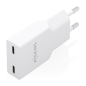 Chargeur mural Aisens - 30 W - GaN - 2 ports USB-C - Power Delivery 3.0 - Ultra-fin - Protections multiples - Blanc