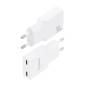 Chargeur mural Aisens - 30 W - GaN - 2 ports USB-C - Power Delivery 3.0 - Ultra-fin - Protections multiples - Blanc