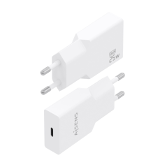 Chargeur mural Aisens - 25 W - GaN - 1 port USB-C - Power Delivery 3.0 - Ultra-fin - Protections multiples - Blanc