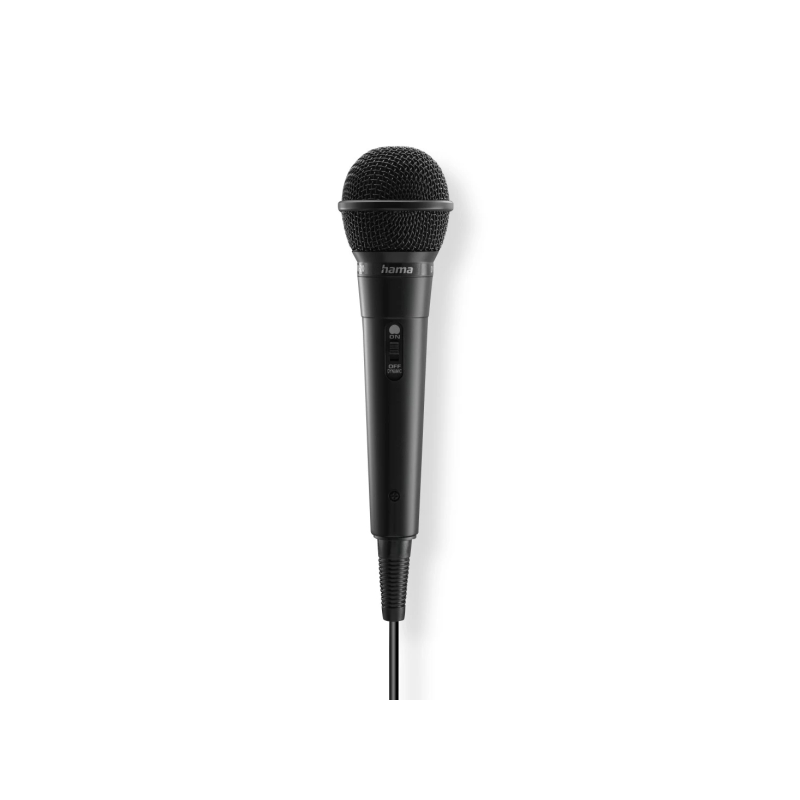 Microphone dynamique Hama Party - Câble de 2,5 m - 100 Hz - Prise jack 3,5 mm - Cardioïde - 600 ohms - Noir