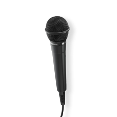 Microphone dynamique Hama Party - Câble de 2,5 m - 100 Hz - Prise jack 3,5 mm - Cardioïde - 600 ohms - Noir