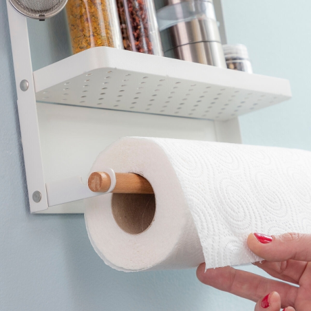 Étagère de rangement magnétique MagoRac d'Innovagoods en métal et bois - Étagères pliables - Capacité de 5 kg - Crochets inclus
