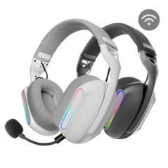 Casque de jeu Mars Gaming MHW-PRO Bluetooth 5.3 - Son surround 7.1 - Commandes intégrées - Double microphone - Éclairage ARGB