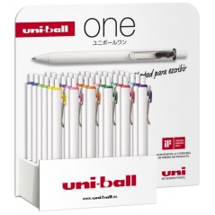 Présentoir stylos Uni-ball One multicolores