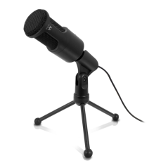Microphone multimédia Ewent - Antibruit - Jack 3,5 mm - Câble 2 m - Noir