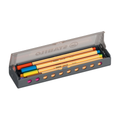 Coffret de bureau Stabilo Point 88 avec 10 feutres à pointe fibre - Largeur de trait env. 0,4 mm - Encre à base d'eau