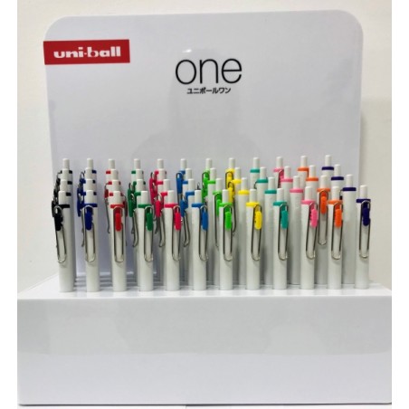 Stylos Uniball One présentoir couleurs