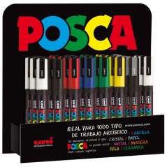 ✅ LOT de 36 Posca PC-3M Présentoir de 36 Marqueurs Peinture - Pointe Conique Polyester 0,9-1,3 mm - Encre à Ba en stock