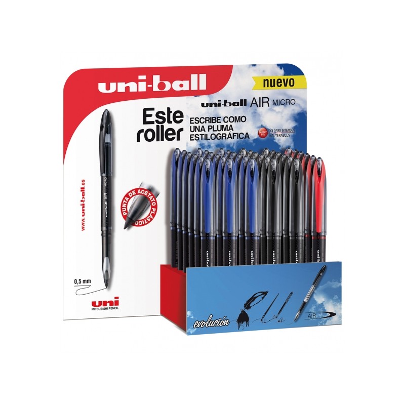 Roller Uni-ball AIR MICRO 0,5 mm lot de 36 présentoir Roller Uni-ball AIR MICRO 0,5 mm lot de 36 présentoir