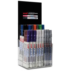 ✅ LOT de 54 Uni-ball PX-21/54P Présentoir de 54 marqueurs peinture - Pointe ogive acrylique 0,8-1,2 mm - Trait en stock
