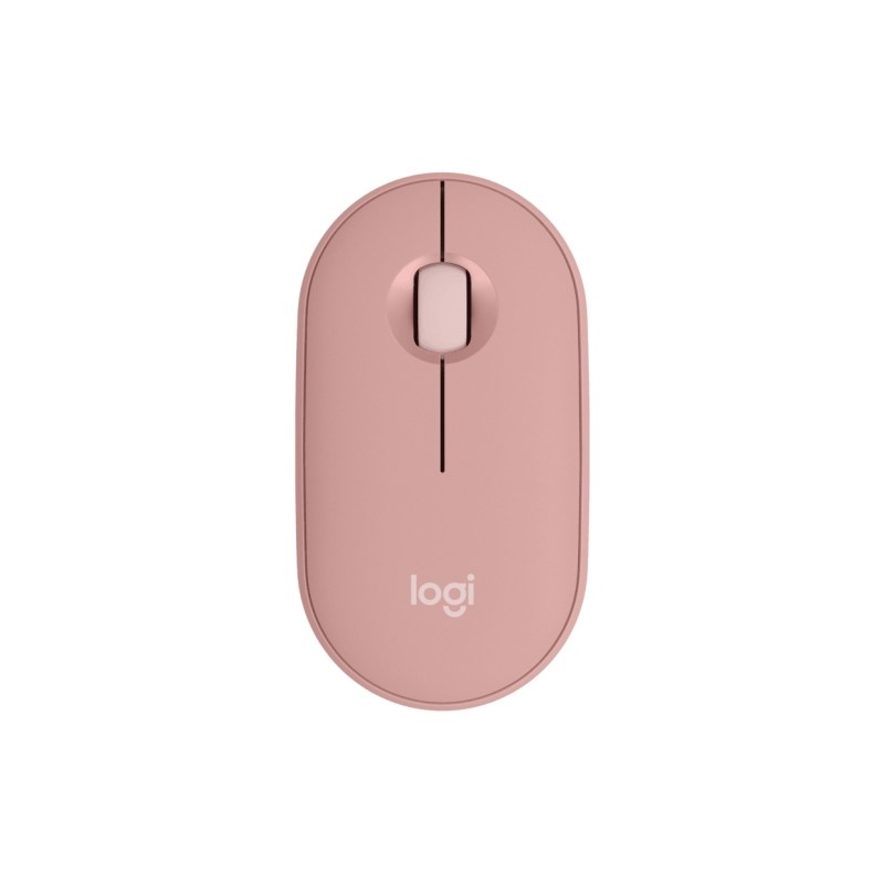Souris sans fil USB Logitech Pebble Mouse 2 M350s 1000 dpi - Multi-appareils - Utilisation ambidextre - Couleur rose